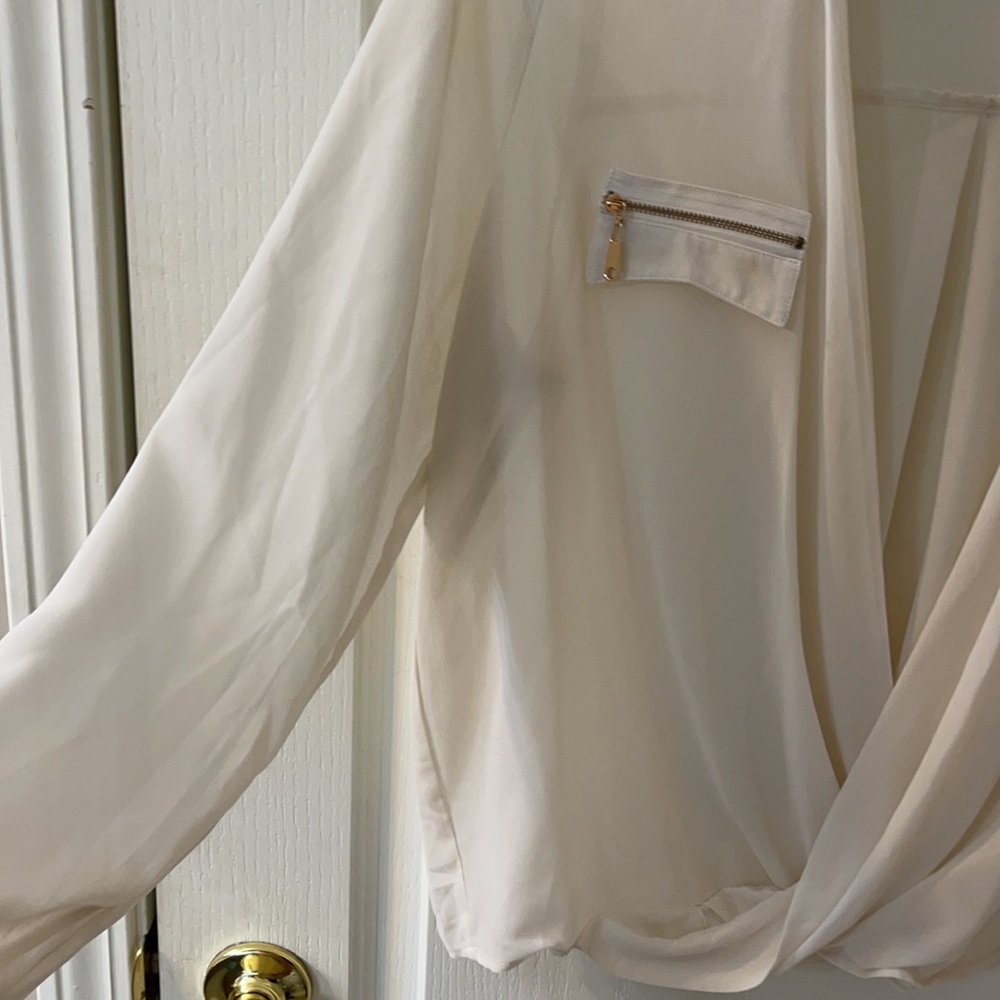 Forever 21+ open drape open front dress top - Picture 3 of 4